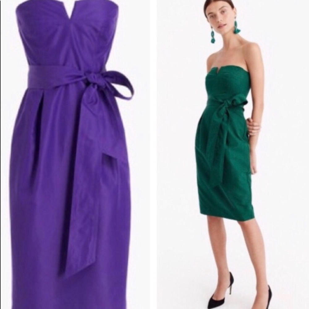 Jcrew tie-waist strapless dress